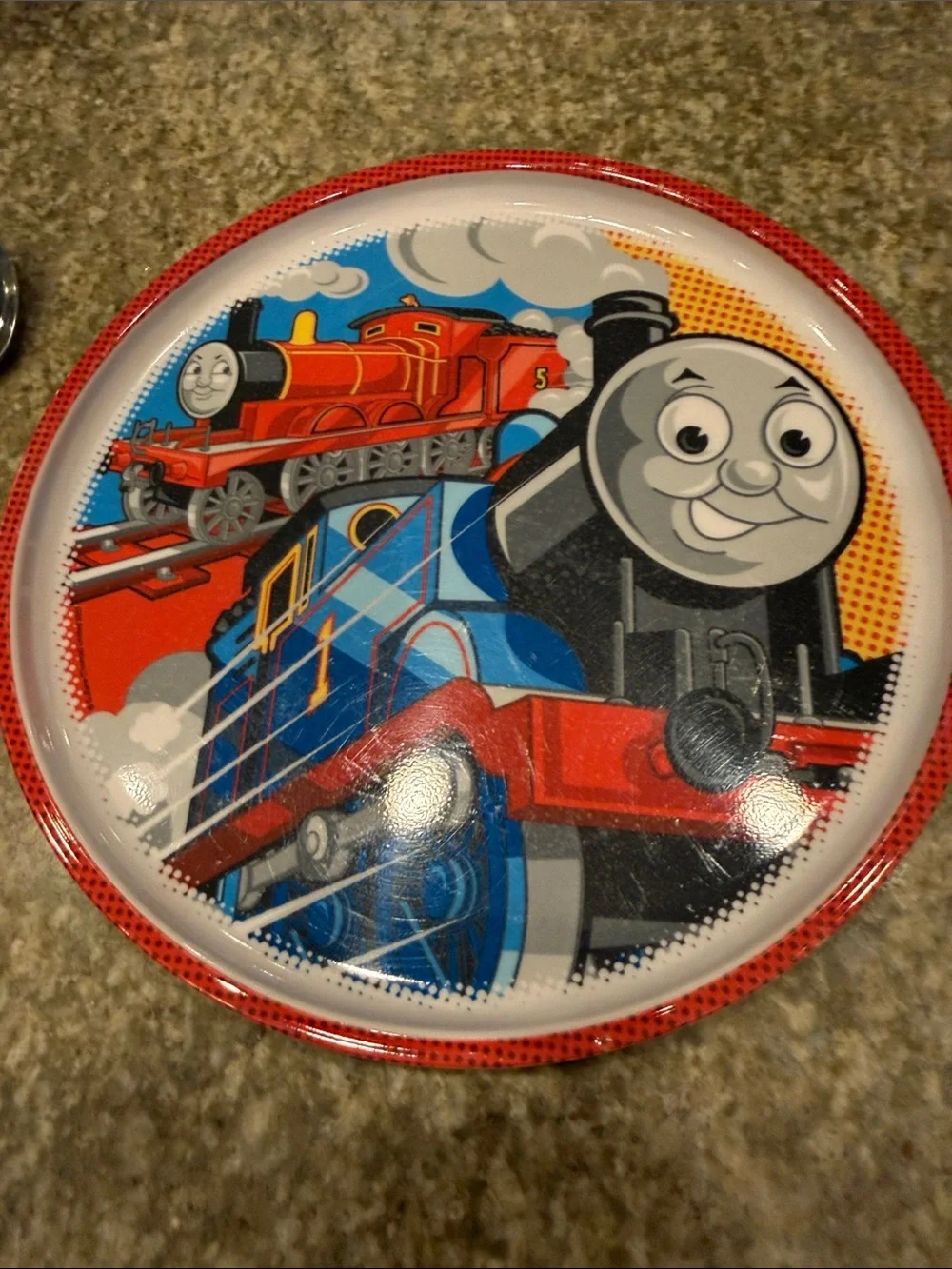 Thomas & Friends Red and Blue Train Plate & Spoon Set